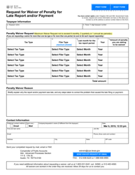 Document preview: Form 89-224 Request for Waiver of Penalty for Late Report and/or Payment - Texas