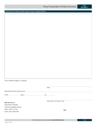 Form 50-860-1 Citizen Complaint Form - Texas, Page 3