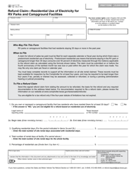 Form 01-158 &quot;Refund Claim for Residential Use of Electricity for Rv Parks and Campground Facilities&quot; - Texas