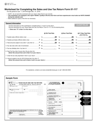 Document preview: Form 01-797 Worksheet for Completing the Sales and Use Tax Return Form 01-117 - Texas