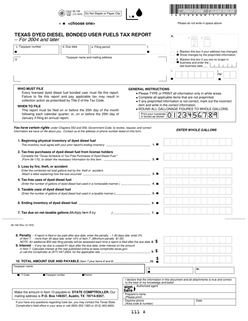 Form 06-169  Printable Pdf