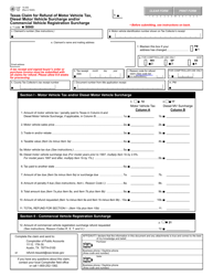 Document preview: Form 14-202 Texas Claim for Refund of Motor Vehicle Tax, Diesel Motor Vehicle Surcharge and/or Commercial Vehicle Registration Surcharge - Texas