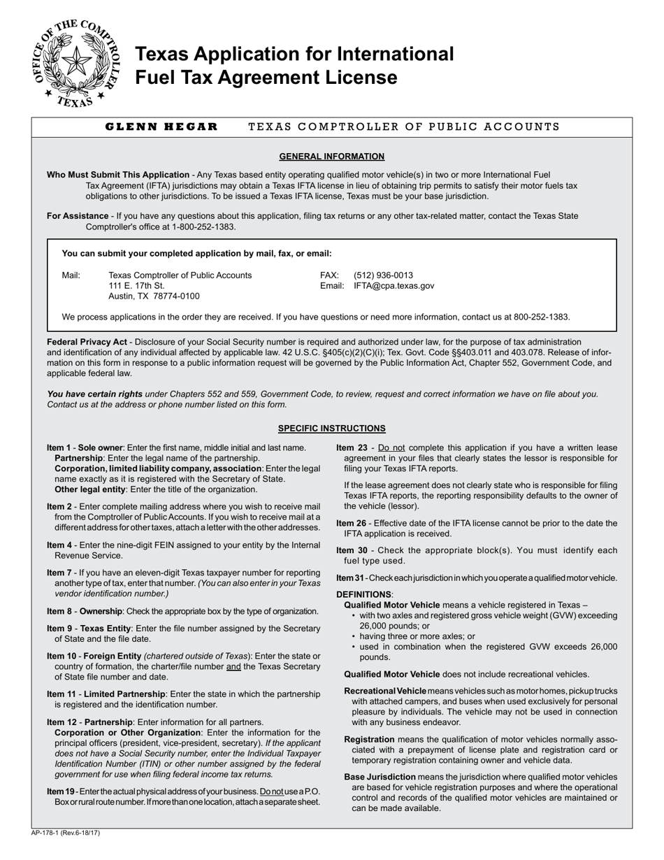 Form AP-178 - Fill Out, Sign Online and Download Fillable PDF, Texas ...