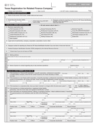 Form AP-222 Texas Registration for Motor Vehicle Related Finance Company - Texas, Page 2
