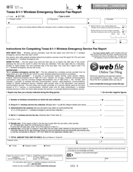 Document preview: Form 54-103 Texas 9-1-1 Wireless Emergency Service Fee Report - Texas