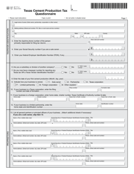 Form AP-171 Texas Cement Production Tax Questionnaire - Texas, Page 2