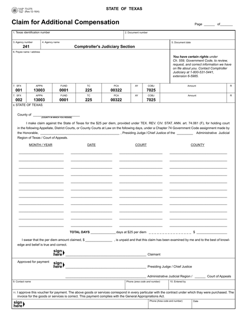 Form 73-275  Printable Pdf