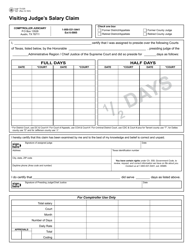 Document preview: Form 73-325 Visiting Judge's Salary Claim - Texas