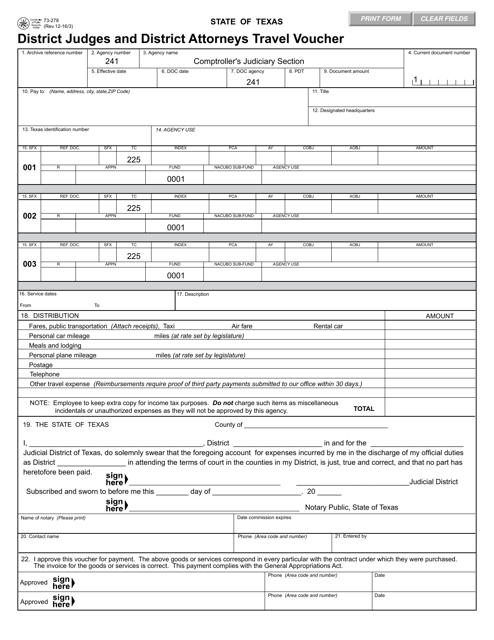 Form 73-278  Printable Pdf
