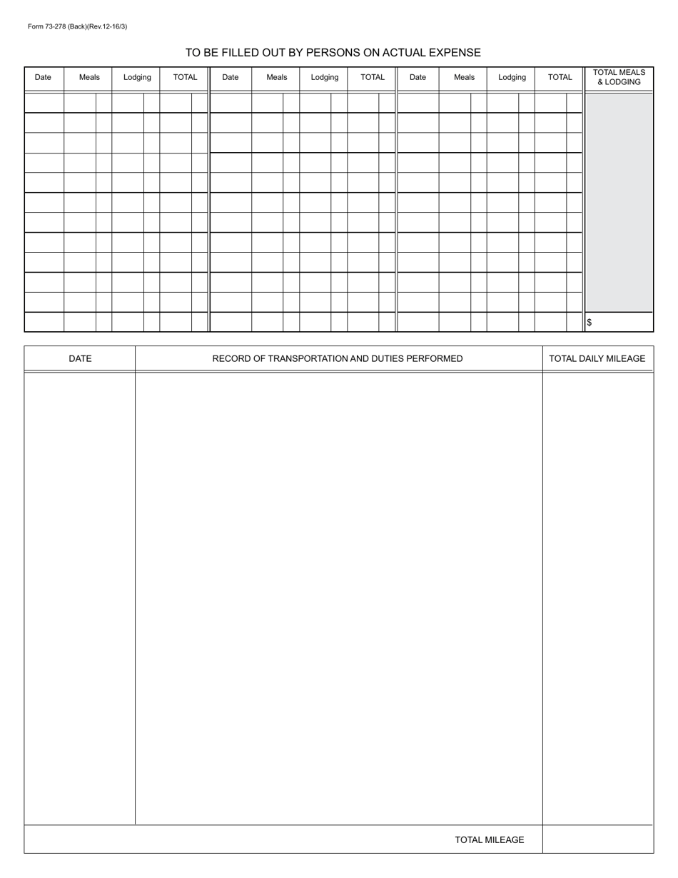 Form 73-278 District Judges and District Attorneys Travel Voucher - Texas, Page 2