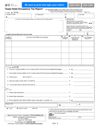 Form 12-100 Texas Hotel Occupancy Tax Report - Texas