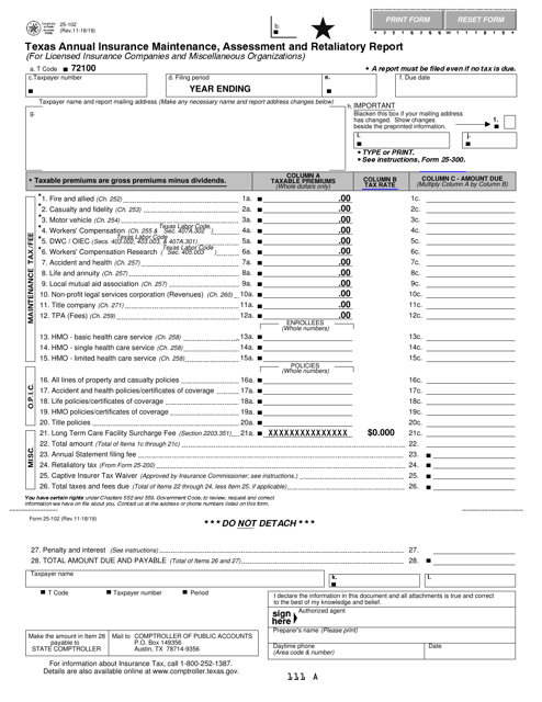 Form 25-102  Printable Pdf