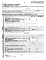 Form 25-200 Retaliatory Worksheet - Insurance (Applicable to Foreign and Alien Taxpayers) - Texas