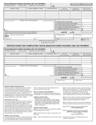 Document preview: Form 18-101 Texas Manufactured Housing Use Tax Payment - Texas