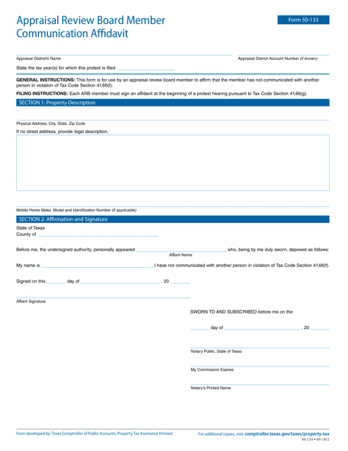 Form 50-133  Printable Pdf