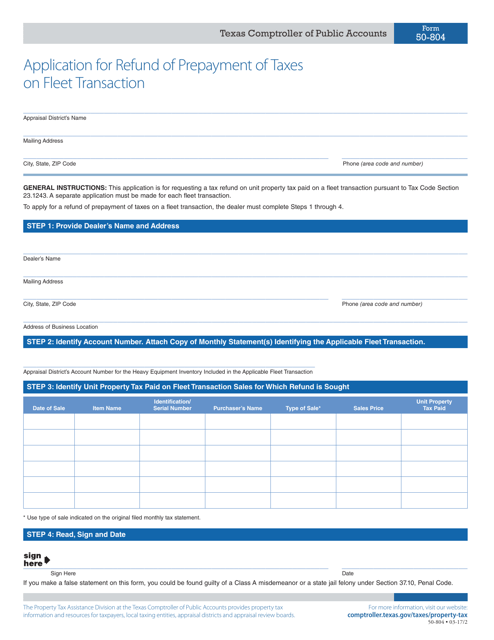 Form 50-804  Printable Pdf