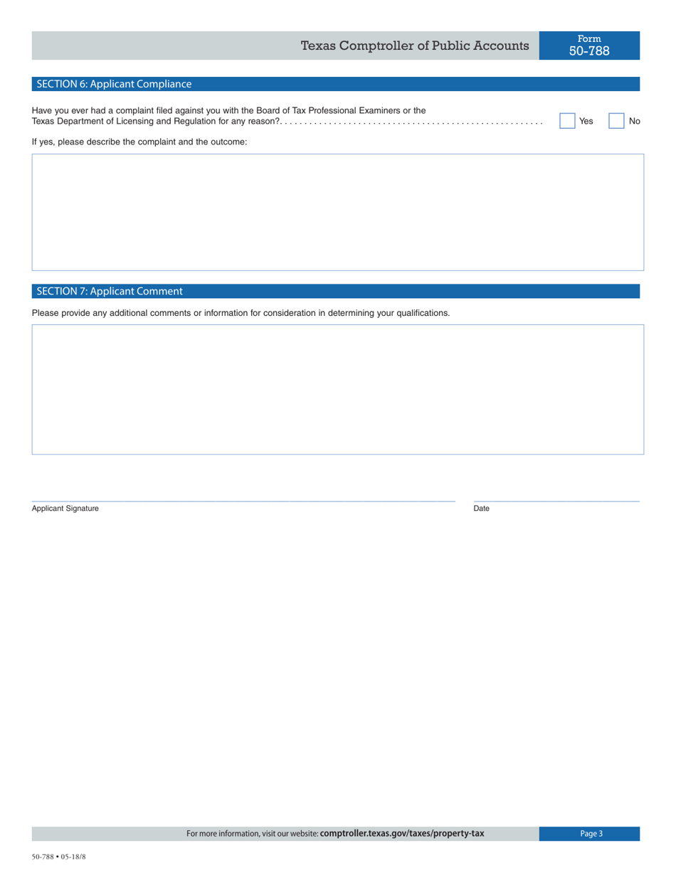 Form 50-788 Application for Educational Course Instructor - Texas, Page 3