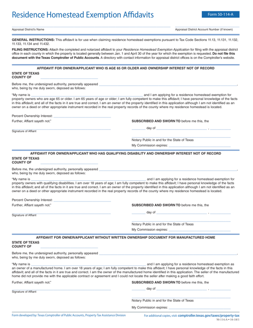 form-50-114-a-download-fillable-pdf-or-fill-online-residence-homestead