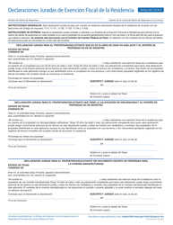 Document preview: Formulario 50-114-A-S Declaraciones Juradas De Exencion Fiscal De La Residencia - Texas (Spanish)