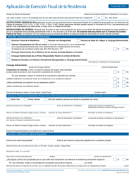Document preview: Formulario 50-114-S Aplicacion De Exencion Fiscal De La Residencia - Texas (Spanish)