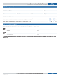 Form 50-759 Application for Property Tax Exemption: for Vehicle Used to Produce Income and Personal Non-income Producing Activities - Texas, Page 2