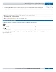 Form 50-758 Application for Exemption of Goods-In-transit - Texas, Page 3