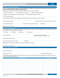 Form 50-245 Application for Exemption for Cotton Stored in a Warehouse - Texas, Page 2