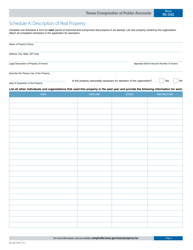 Form 50-242 Application for Charitable Organizations Improving Property for Low-Income Housing Property Tax Exemption - Texas, Page 3