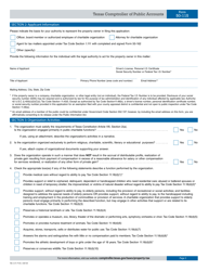 Form 50-115 Application for Charitable Organization Property Tax Exemption - Texas, Page 2