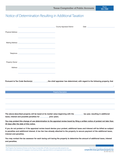 Form 50-789  Printable Pdf
