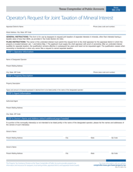 Document preview: Form 50-172 Operator's Request for Joint Taxation of Mineral Interest - Texas