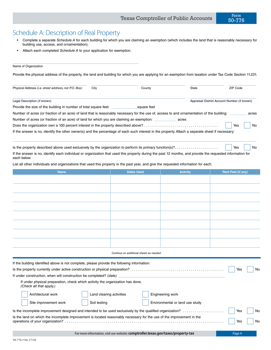 Form 50776 Fill Out, Sign Online and Download Fillable PDF, Texas Templateroller
