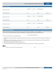 Form 50-170 Request for Separate Taxation of Standing Timber - Texas, Page 2