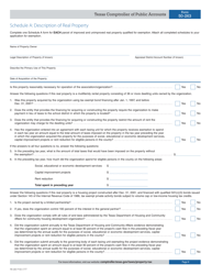 Form 50-263 Application for Community Housing Development Organization Improving Property for Low-Income and Moderate-Income Housing Property Tax Exemption Previously Exempt in 2003 - Texas, Page 4