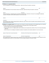 Form 50-210-A Petition Protesting Property Value Study Findings (Part a) - Texas, Page 2