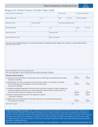 Document preview: Form 50-302 Request for School District Taxable Value Audit - Texas