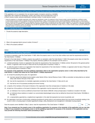 Form 50-310 Application for Constructing or Rehabilitating Low-Income Housing Property Tax Exemption - Texas, Page 2