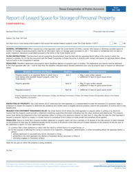 Form 50-148 Report of Leased Space for Storage of Personal Property - Texas