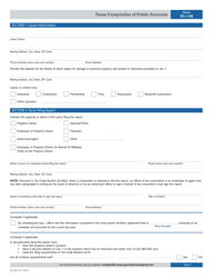 Form 50-148 Report of Leased Space for Storage of Personal Property - Texas, Page 2