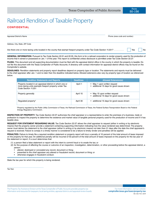 Form 50-156  Printable Pdf