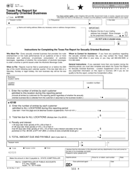Document preview: Form 42-100 Texas Fee Report for Sexually Oriented Business - Texas