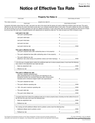 Form 50-212 Notice of Effective Tax Rate - Texas