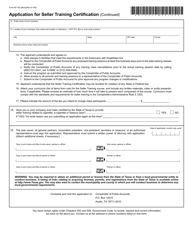 Form AP-192 Application for Seller Training Certification - Texas, Page 2