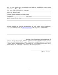 Criminal History Questionnaire for Applicants - Texas, Page 3