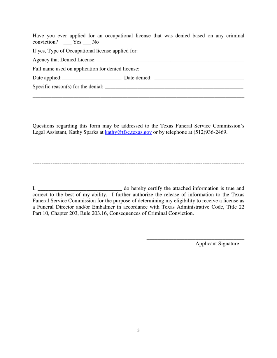 Texas Criminal History Questionnaire For Applicants - Fill Out, Sign 