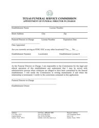 Change of Ownership Amendment Guidelines for Funeral Establishments &amp; Commercial Embalming Facilities - Texas, Page 4