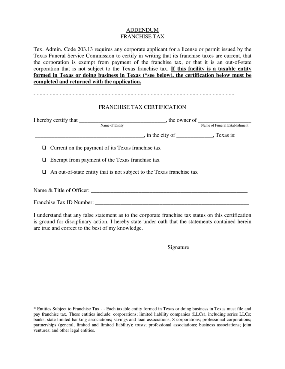 Change of Ownership Amendment Guidelines for Funeral Establishments  Commercial Embalming Facilities - Texas, Page 5