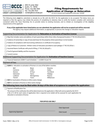 Form PWN11 Application for Relocation or Change to a Pawnshop License - Texas, Page 2