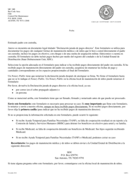 Formulario 1A007S Declaracion Jurada De Pagos Directos Del Padre Con Custodia - Texas (Spanish)