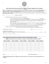 Formulario 1A007S Declaracion Jurada De Pagos Directos Del Padre Con Custodia - Texas (Spanish), Page 2